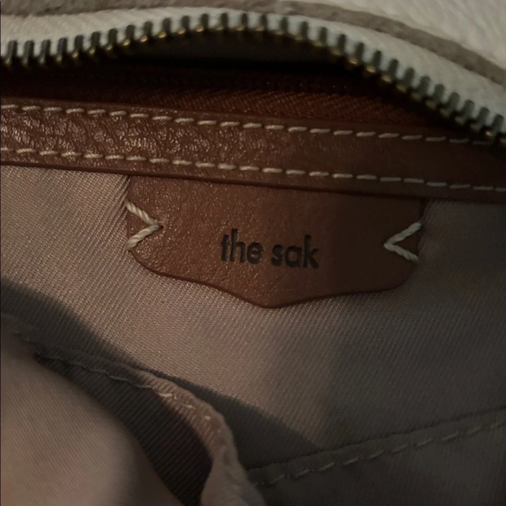 The Sak Cream Leather Crossbody Shoulder Bag with Tan Strap - Picture 4 of 11